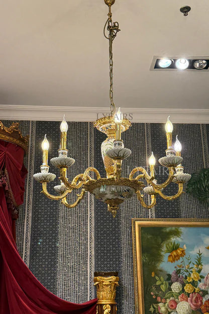 LYFAIRS x FH&Home Hand Painted Pineapple Porcelain Chandelier