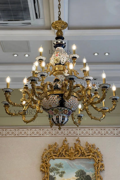 LYFAIRS x FH&Home Exquisite Carved Porcelain Chandelier