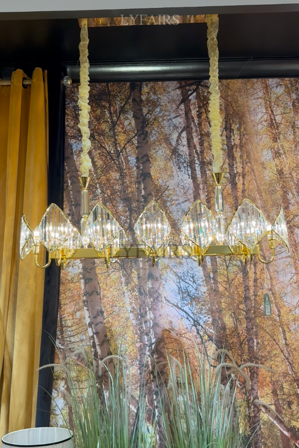 Lustre en cristal rhombique multicouche de luxe