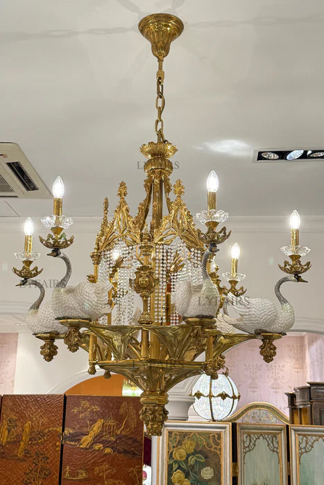 LYFAIRS x FH&Home Baroque Swan Symphony Chandelier for Palace/Hotel
