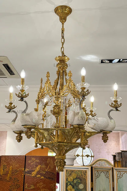 LYFAIRS x FH&Home Baroque Swan Symphony Chandelier for Palace/Hotel