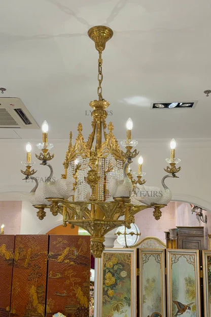 LYFAIRS x FH&Home Baroque Swan Symphony Chandelier for Palace/Hotel