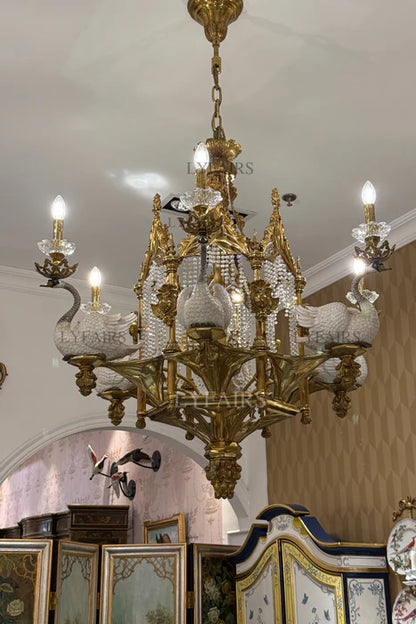 LYFAIRS x FH&Home Baroque Swan Symphony Chandelier for Palace/Hotel