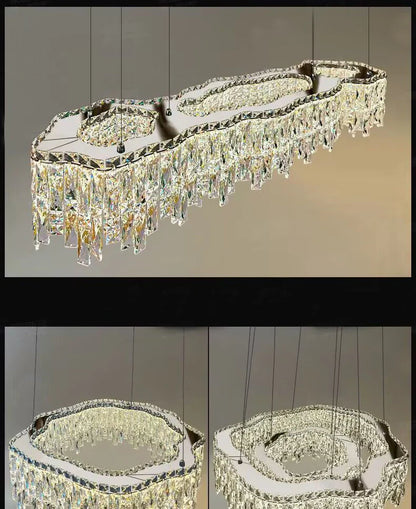 2023 New Modern Light Luxury Creative Set Crystal Chandelier Designer Style Irregular Round/Oval Light Fixture For Bedroom/Living Room/Dining Room