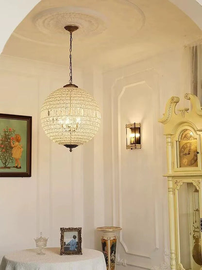 Designer Model Vintage Elegant Sphere Crystal Chandelier for Living Room/Foyer/ Hallway