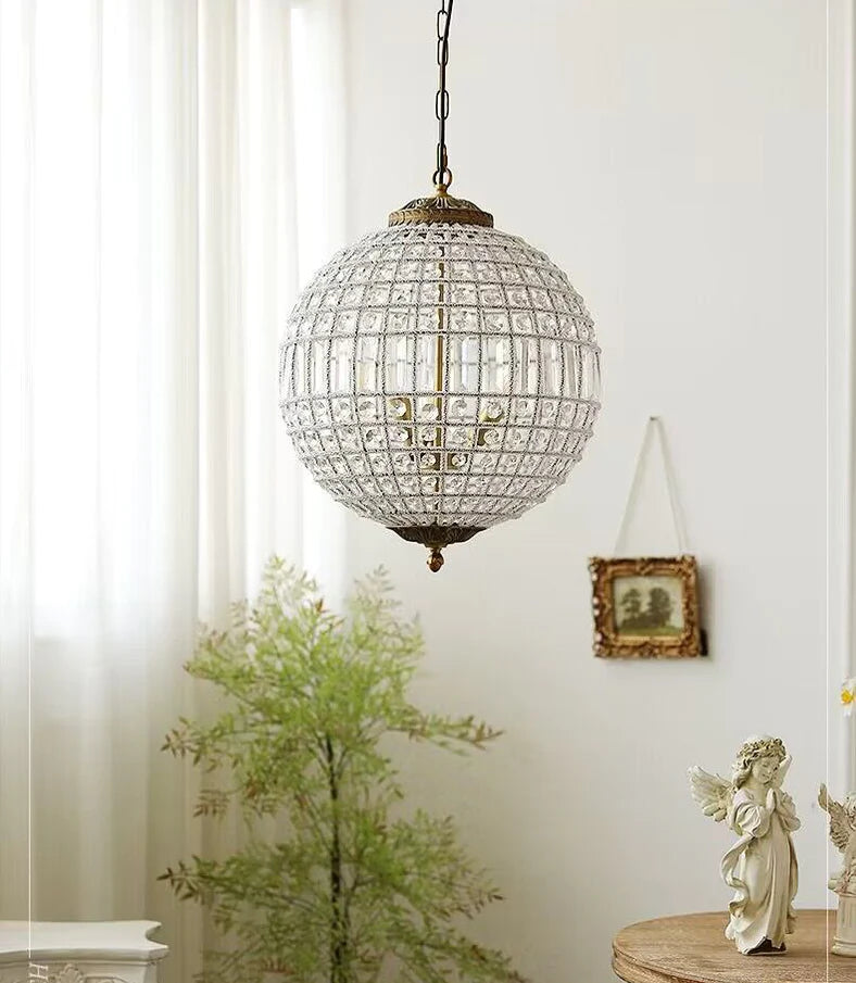 Designer Model Vintage Elegant Sphere Crystal Chandelier for Living Room/Foyer/ Hallway