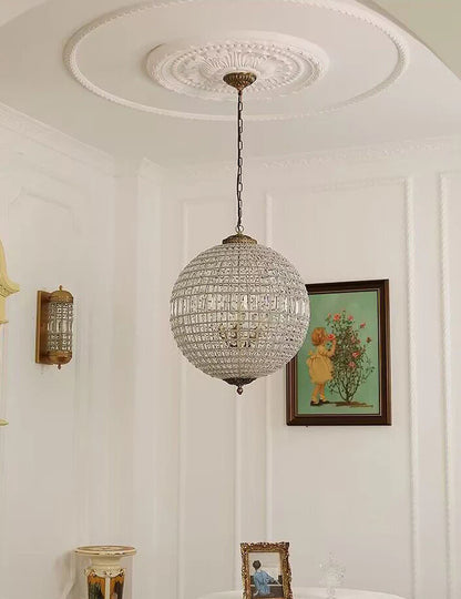 Designer Model Vintage Elegant Sphere Crystal Chandelier for Living Room/Foyer/ Hallway