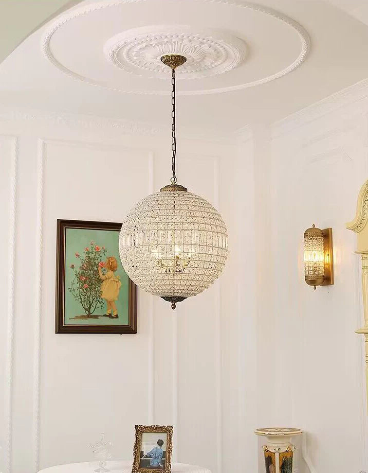 Designer Model Vintage Elegant Sphere Crystal Chandelier for Living Room/Foyer/ Hallway