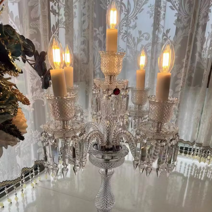 Lampada da tavolo di lusso in cristallo trasparente a 5 luci 