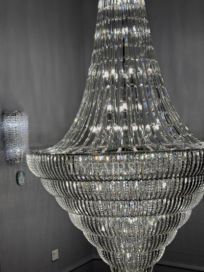 Champagne Tower-shaped Inverted Conical Crystal Chandelier