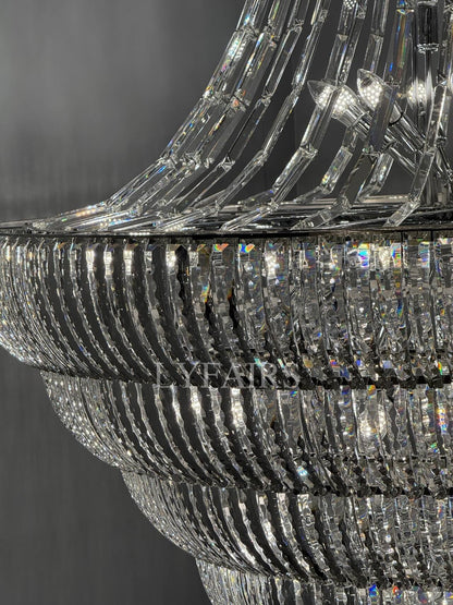 Champagne Tower-shaped Inverted Conical Crystal Chandelier