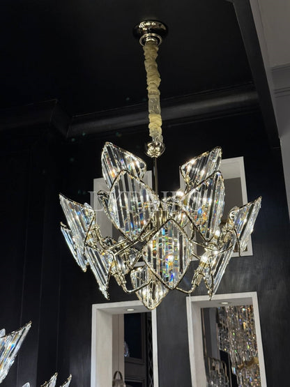 Lustre en cristal rhombique multicouche de luxe