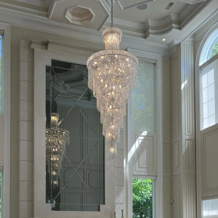 Extra Large Spiral Crystal Chandelier for Staircase/Foyer/Living room ...