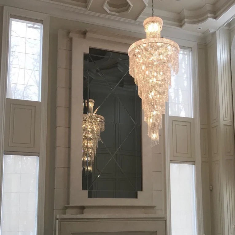 Extra Large Spiral Crystal Chandelier for Staircase/Foyer/Living room ...
