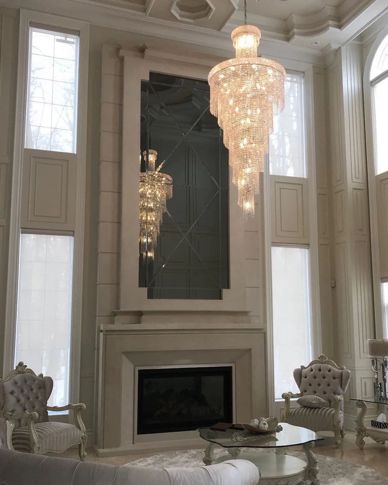 Extra Large Spiral Crystal Chandelier for Staircase/Foyer/Living room ...