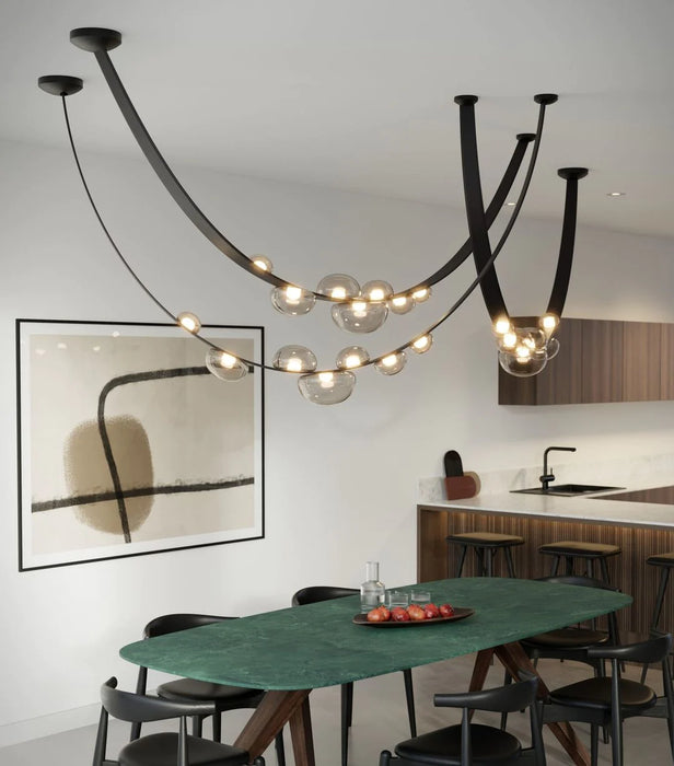 Minimalist Leather Belt Chandelier for Dining/Living Room