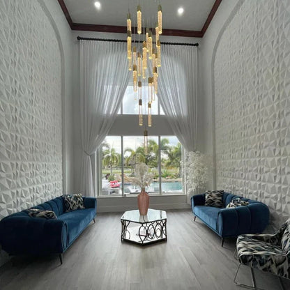 Modern Glacier Bubble Crystal Sticks Chandelier in Gold/Chrome/Black Finish for Staircase/Foyer