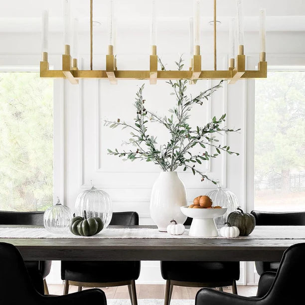 Lampadario moderno in vetro tubolare rotondo/lineare per sala da pranzo/isola della cucina