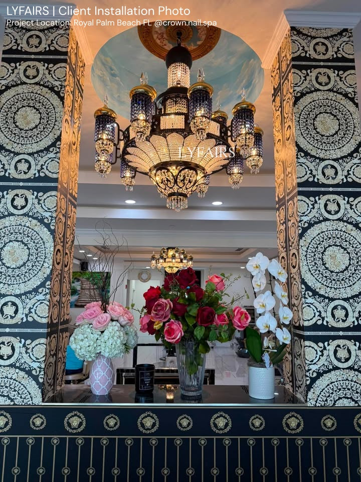 Arabian Nights Palace‑Style Sculptural Maximalist Crystal Lantern Chandelier