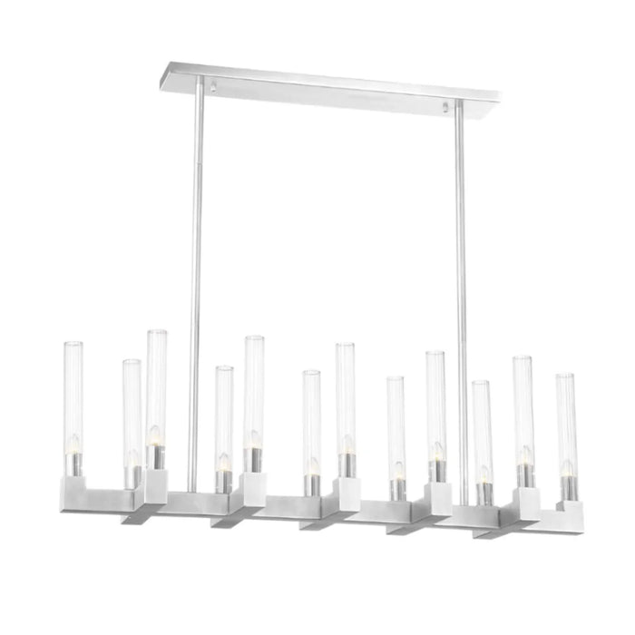 Modern Round/Linear Tubular Glass Chandelier for Dining Room/Kitchen Island