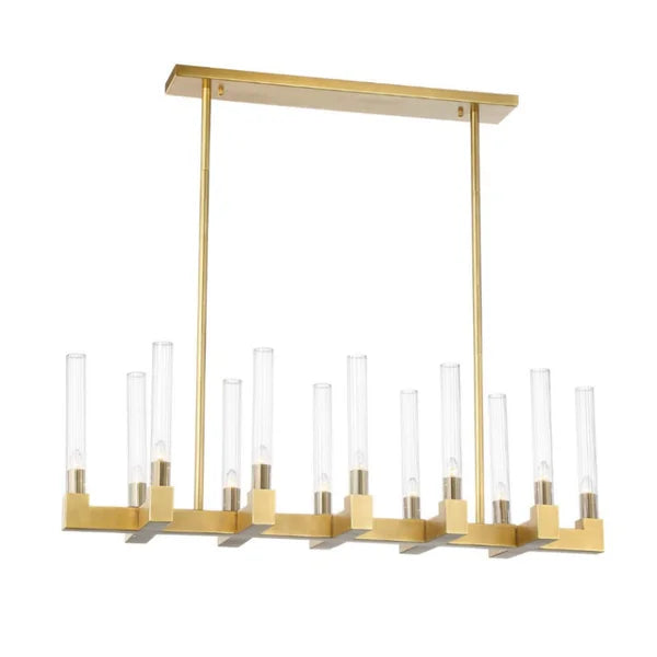 Lampadario moderno in vetro tubolare rotondo/lineare per sala da pranzo/isola della cucina
