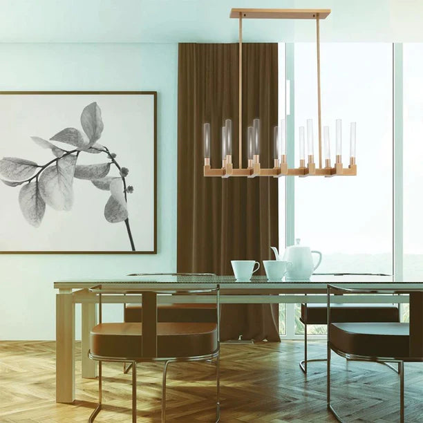 Lampadario moderno in vetro tubolare rotondo/lineare per sala da pranzo/isola della cucina