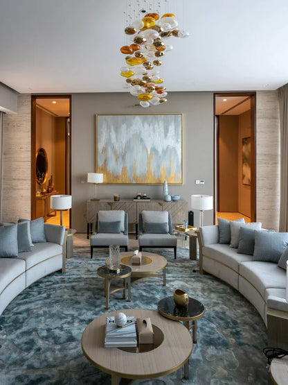 Light Luxury Colorful Glass Floating Chandelier for Living Room