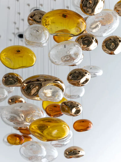 Light Luxury Colorful Glass Floating Chandelier for Living Room