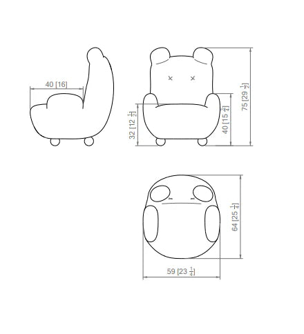 S/M/L Size Lovely Bear Fabric Sofa Chair for Family Members