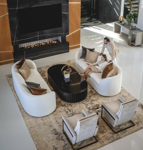 Modern Fabric Sofa with Armrest