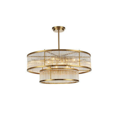 Lampadario moderno con bacchette di vetro rotonde/rettangolari