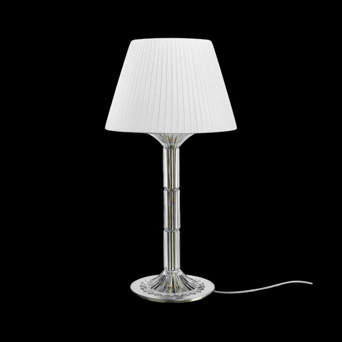 Lampada da tavolo di lusso con paralume bianco in cristallo 