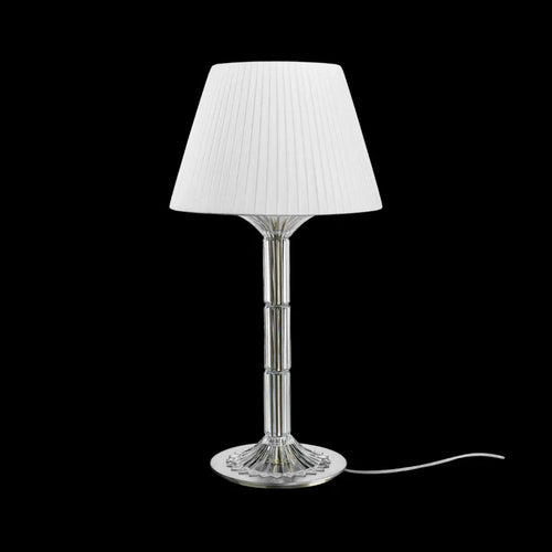 Lampada da tavolo di lusso con paralume bianco in cristallo 