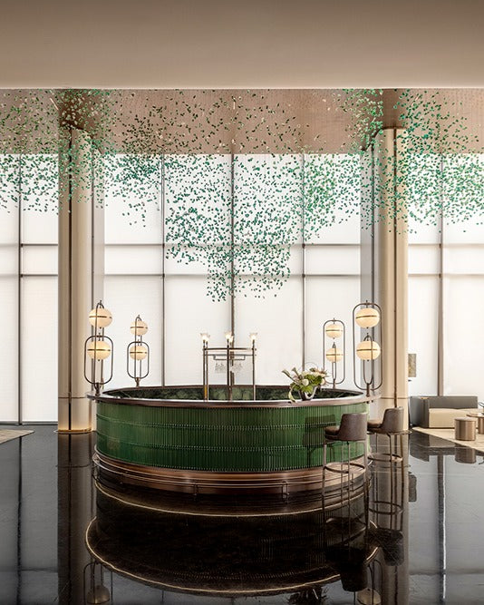 Modern Luxury Cascading Colorful Glass Stone Chandelier