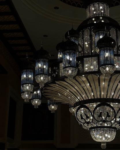 Arabian Nights Palace‑Style Sculptural Maximalist Crystal Lantern Chandelier