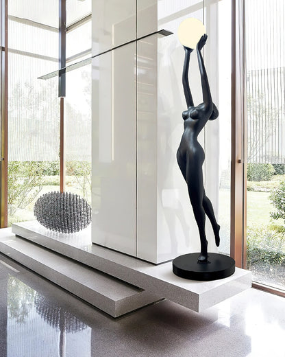 Elegant Lady Sculpture Floor Lamp