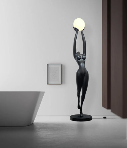 Elegant Lady Sculpture Floor Lamp