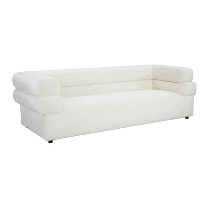 Cozy Cream Velvet Straight Sofa