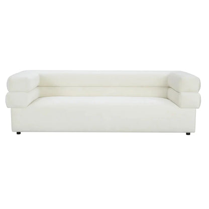 Cozy Cream Velvet Straight Sofa