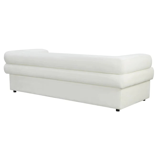 Cozy Cream Velvet Straight Sofa
