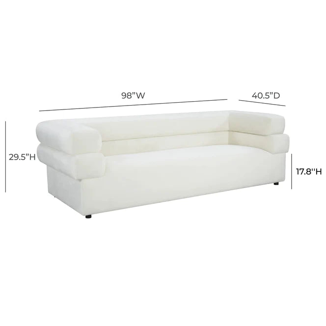 Cozy Cream Velvet Straight Sofa