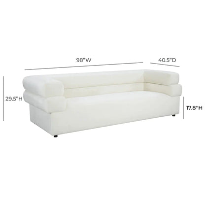 Cozy Cream Velvet Straight Sofa
