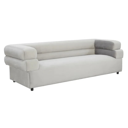 Cozy Cream Velvet Straight Sofa