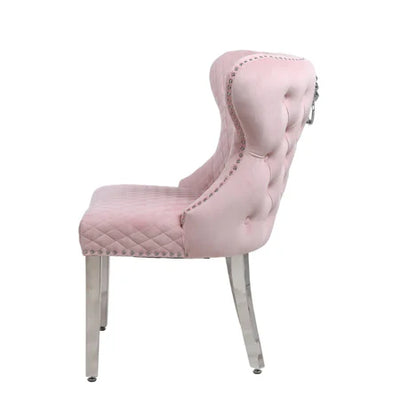 Luxury Velvet Dining Chair in Gold/Chrome Finish Color