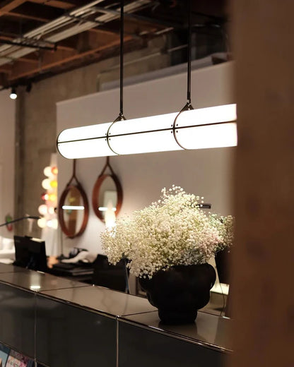 Modern Cylindrical Chandelier for Dining Room/Kitchen Island