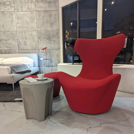 Fauteuil d'appoint moderne en tissu rouge