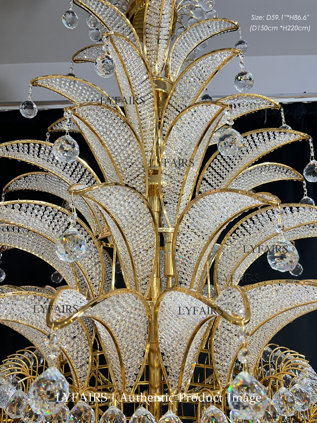 Golden Era Royal Grand Pineapple Design Crystal Chandelier