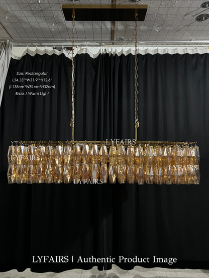 Lustre moderne en verre fumé rond/rectangulaire/entonnoir pour plafond bas