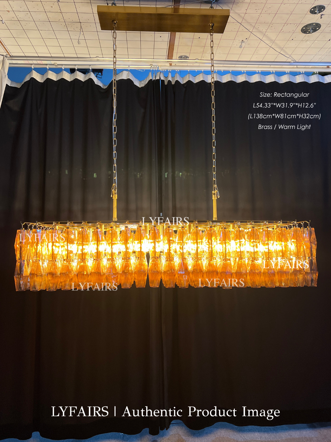 Lustre moderne en verre fumé rond/rectangulaire/entonnoir pour plafond bas
