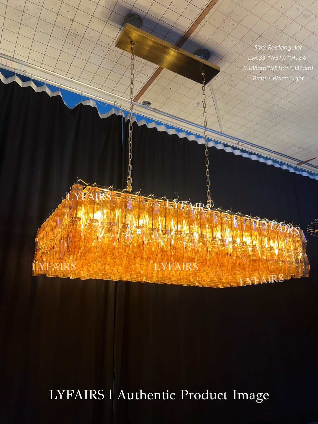 Lustre moderne en verre fumé rond/rectangulaire/entonnoir pour plafond bas